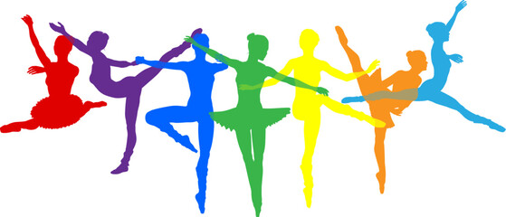 Ballet dancer silhouette ballerina dancers poses woman dancing silhouettes - 779881743