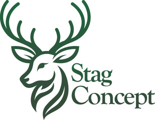 A deer stag buck dear animal head icon mascot sign design concept symbol illustration - 779882332