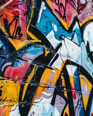 urban graffiti on the wall background