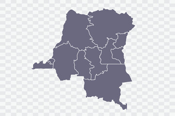 congo DR Map pewter Color on White Background quality files Png