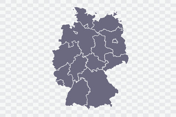 Germany Map pewter Color on White Background quality files Png