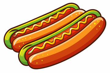 Hot dogs white background.