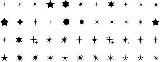 Obraz premium Star icons. Gold Star or favorite flat icon for apps and websites. Rating Star icon. Star vector collection. Modern simple stars. Vector illustration.