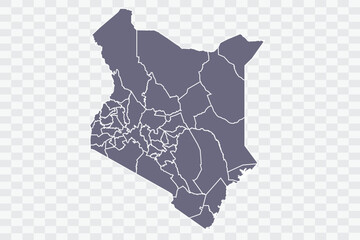 Kenya Map  pewter Color on White Background quality files Png