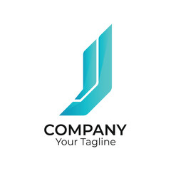 J abstract modern minimalist premium typography 3d colorful letter logo design template