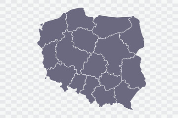 Poland Map pewter Color on White Background quality files Png