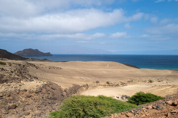 paysage volcanique sur l'île de Saint Vincent au Cap Vert en Afrique de l'Ouest