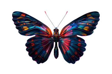 Beautiful colorful butterfly with wings in the style of digital art