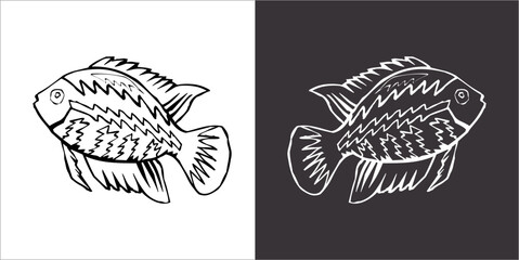 Illustration vector graphics of fish icon