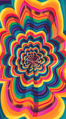 Retro groovy psychedelic optical illusion background