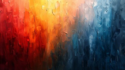 Suitable for any print or website decoration, this abstract colorful background is designed in blue blue red yellow orange rainbow colors with oil paint textures or grunge. - obrazy, fototapety, plakaty