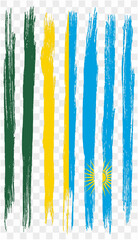 Rwanda flag brush paint textured isolated  on png or transparent background. vector illustration
