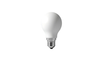A white light bulb on a white background