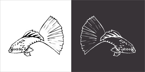 Illustration vector graphics of fish icon