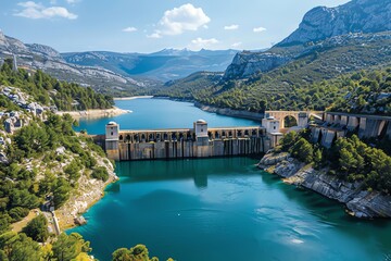 Aerial view of Hydroelectric Power Plant
