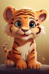 a cute little tiger