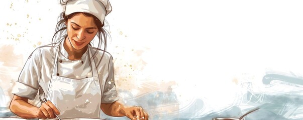 Young adult chef in training learning valuable culinary skills in a hands on educational setting aiming to master the art of cooking and transform