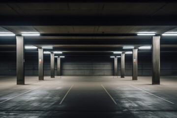 Naklejka premium Empty public garage