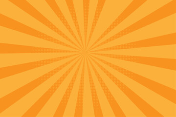 Yellow sunburst background with halftone effect