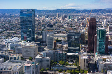 Fototapeta premium Panoramic view of the downtown skyline of Los Angeles, California, USA.