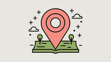 Vector Illustration of Pin Location Icons on White Background