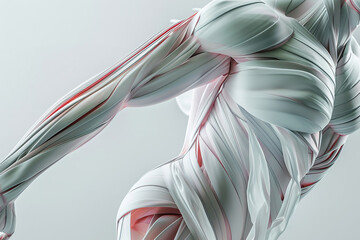 Digital illustration of human muscles with a focus on anatomy. - obrazy, fototapety, plakaty