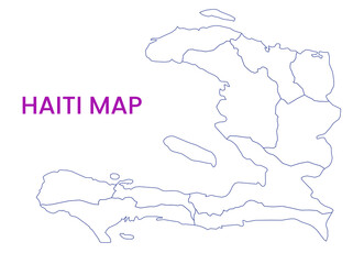 High detailed map of Haiti. Outline map of Haiti. North America