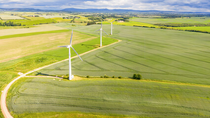 Wind turbines in Denmark generating electricity	