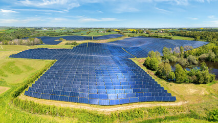 Solar Energy Park in Silkeborg, Denmark. It covers an area of 156.000 m2 or 22 football fields and has 12,000 solar panels.	