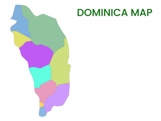 High detailed map of Dominica. Outline map of Dominica. North America
