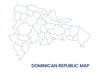 High detailed map of Dominican Republic. Outline map of Dominican Republic. North America