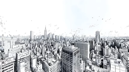 Deurstickers Expansive Cityscape from a High Vantage Point Showcasing the Vast Scale and Density of Urban Living © Thares2020