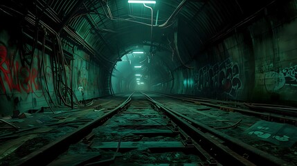The Forgotten Subway: A Graffiti Adventure./n - obrazy, fototapety, plakaty