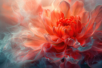 A close-up of a flower, with its petals blurred by motion - obrazy, fototapety, plakaty