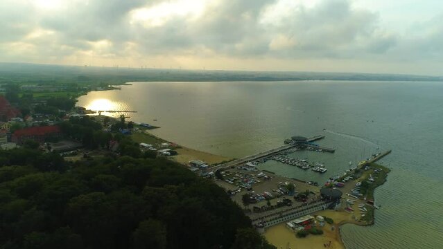 Molo Yacht Harbor Puck Port Panorama Aerial View Poland