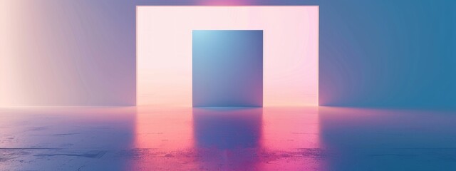 A minimalist background with a large, solid-colored square in the center, leaving a blank space around it.