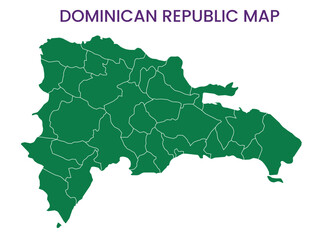 High detailed map of Dominican Republic. Outline map of Dominican Republic. North America