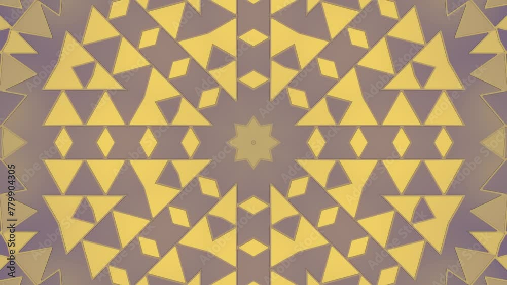 Leinwandbilder Kaleidoscope of transforming triangles. 3d rendering loop animation 4K