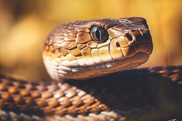 Obraz premium Colorful snake python cobra viper forest hiding waiting for prey rainforest jungle untouched nature predator venomous venom dangerous wildlife poisonous animal skin tail creepy african exotic species