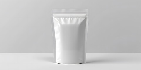 a empty pouch bag or doypack mockup isolated on white background