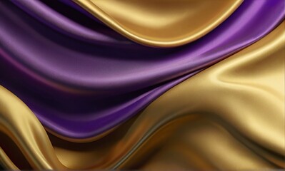 Obraz premium Abstract Background with 3D Wave Bright Gold and Purpl