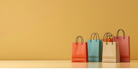 sale creative banner design with shopping bags
