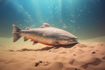Naklejka premium Vivid Salmon underwater nature. Ocean animal. Generate Ai