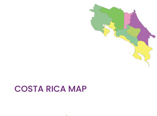 High detailed map of Costa Rica. Outline map of Costa Rica. North America