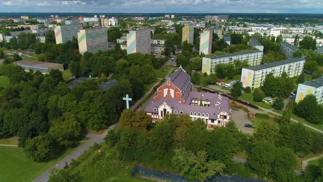 Church Olsztyn Parafia Nmp Ostrobramskiej Aerial View Poland