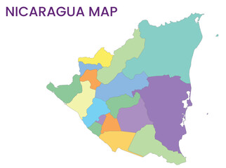 Fototapeta premium High detailed map of Nicaragua. Outline map of Nicaragua. North America