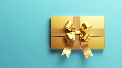 gold  gift  box with a ribbon and bow isolated 