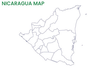 High detailed map of Nicaragua. Outline map of Nicaragua. North America