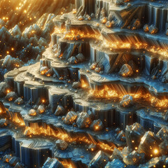 Step into a visionary realm with this AI-generated masterpiece, where the allure of minerals merges with sci-fi fantasy. Perfect as a mesmerizing background or screen wallpaper, this abstract creation