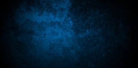 Dark and light blue wall grunge backdrop texture. watercolor painted mottled blue background, modern colorful concrete dirty smooth ink textures on black paper background.
